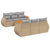 Image de Vidaxl Salon De Jardin Avec Coussins 7 Pcs Beige RÃ©sine TressÃ©e