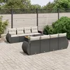 Image de Vidaxl Salon De Jardin 9 Pcs Avec Coussins Noir RÃ©sine TressÃ©e
