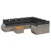 Image de Vidaxl Salon De Jardin 9 Pcs Avec Coussins Gris RÃ©sine TressÃ©e