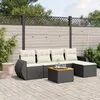 Image de Vidaxl Salon De Jardin 6 Pcs Avec Coussins Noir RÃ©sine TressÃ©e