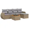 Image de Vidaxl Salon De Jardin Avec Coussins 6 Pcs Beige RÃ©sine TressÃ©e