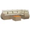 Image de Vidaxl Salon De Jardin Avec Coussins 6 Pcs Beige RÃ©sine TressÃ©e