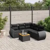 Image de Vidaxl Salon De Jardin 6 Pcs Avec Coussins Noir RÃ©sine TressÃ©e