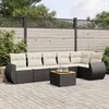 Image de Vidaxl Salon De Jardin 7 Pcs Avec Coussins Noir RÃ©sine TressÃ©e