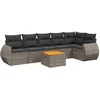 Image de Vidaxl Salon De Jardin Avec Coussins 7 Pcs Gris RÃ©sine TressÃ©e