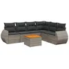 Image de Vidaxl Salon De Jardin Avec Coussins 7 Pcs Gris RÃ©sine TressÃ©e