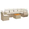 Image de Vidaxl Salon De Jardin Avec Coussins 7 Pcs Beige RÃ©sine TressÃ©e