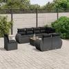 Image de Vidaxl Salon De Jardin 9 Pcs Avec Coussins Noir RÃ©sine TressÃ©e