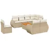 Image de Vidaxl Salon De Jardin Avec Coussins 9 Pcs Beige RÃ©sine TressÃ©e
