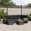Image de Vidaxl Salon De Jardin 7 Pcs Avec Coussins Noir RÃ©sine TressÃ©e