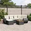 Image de Vidaxl Salon De Jardin 7 Pcs Avec Coussins Noir RÃ©sine TressÃ©e