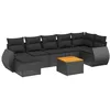 Image de Vidaxl Salon De Jardin 8 Pcs Avec Coussins Noir RÃ©sine TressÃ©e
