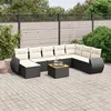 Image de Vidaxl Salon De Jardin 9 Pcs Avec Coussins Noir RÃ©sine TressÃ©e
