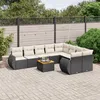 Image de Vidaxl Salon De Jardin 10 Pcs Avec Coussins Noir RÃ©sine TressÃ©e