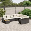 Image de Vidaxl Salon De Jardin 10 Pcs Avec Coussins Noir RÃ©sine TressÃ©e
