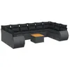 Image de Vidaxl Salon De Jardin 11 Pcs Avec Coussins Noir RÃ©sine TressÃ©e