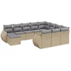 Image de Vidaxl Salon De Jardin 11 Pcs Avec Coussins Beige RÃ©sine TressÃ©e