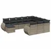 Image de Vidaxl Salon De Jardin 11 Pcs Avec Coussins Gris RÃ©sine TressÃ©e