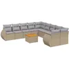 Image de Vidaxl Salon De Jardin 11 Pcs Avec Coussins Beige RÃ©sine TressÃ©e