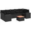 Image de Vidaxl Salon De Jardin 8 Pcs Avec Coussins Noir RÃ©sine TressÃ©e