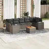 Image de Vidaxl Salon De Jardin 8 Pcs Avec Coussins Gris RÃ©sine TressÃ©e