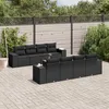 Image de Vidaxl Salon De Jardin 9 Pcs Avec Coussins Noir RÃ©sine TressÃ©e