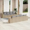 Image de Vidaxl Salon De Jardin Avec Coussins 9 Pcs Beige RÃ©sine TressÃ©e