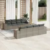 Image de Vidaxl Salon De Jardin 9 Pcs Avec Coussins Gris RÃ©sine TressÃ©e