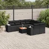 Image de Vidaxl Salon De Jardin 9 Pcs Avec Coussins Noir RÃ©sine TressÃ©e