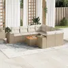 Image de Vidaxl Salon De Jardin Avec Coussins 9 Pcs Beige RÃ©sine TressÃ©e