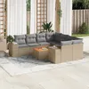 Image de Vidaxl Salon De Jardin Avec Coussins 9 Pcs Beige RÃ©sine TressÃ©e