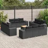 Image de Vidaxl Salon De Jardin Avec Coussins 13 Pcs Noir RÃ©sine TressÃ©e
