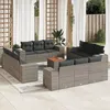 Image de Vidaxl Salon De Jardin Avec Coussins 13 Pcs Gris RÃ©sine TressÃ©e