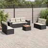 Image de Vidaxl Salon De Jardin 8 Pcs Avec Coussins Noir RÃ©sine TressÃ©e