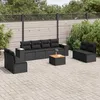 Image de Vidaxl Salon De Jardin 9 Pcs Avec Coussins Noir RÃ©sine TressÃ©e