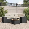Image de Vidaxl Salon De Jardin 5 Pcs Avec Coussins Noir RÃ©sine TressÃ©e