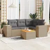 Image de Vidaxl Salon De Jardin Avec Coussins 5 Pcs Beige RÃ©sine TressÃ©e