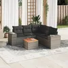 Image de Vidaxl Salon De Jardin 6 Pcs Avec Coussins Gris RÃ©sine TressÃ©e