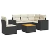 Image de Vidaxl Salon De Jardin 6 Pcs Avec Coussins Noir RÃ©sine TressÃ©e
