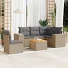 Image de Vidaxl Salon De Jardin Avec Coussins 6 Pcs Beige RÃ©sine TressÃ©e