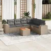Image de Vidaxl Salon De Jardin Avec Coussins 7 Pcs Beige RÃ©sine TressÃ©e