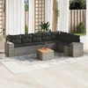 Image de Vidaxl Salon De Jardin 8 Pcs Avec Coussins Gris RÃ©sine TressÃ©e