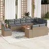 Image de Vidaxl Salon De Jardin 11 Pcs Avec Coussins Beige RÃ©sine TressÃ©e