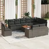 Image de Vidaxl Salon De Jardin 11 Pcs Avec Coussins Gris RÃ©sine TressÃ©e