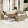 Image de Vidaxl Salon De Jardin Avec Coussins 12 Pcs Beige RÃ©sine TressÃ©e