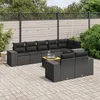 Image de Vidaxl Salon De Jardin 9 Pcs Avec Coussins Noir RÃ©sine TressÃ©e