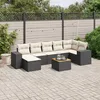 Image de Vidaxl Salon De Jardin 8 Pcs Avec Coussins Noir RÃ©sine TressÃ©e