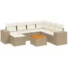 Image de Vidaxl Salon De Jardin Avec Coussins 8 Pcs Beige RÃ©sine TressÃ©e