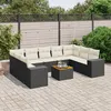Image de Vidaxl Salon De Jardin 10 Pcs Avec Coussins Noir RÃ©sine TressÃ©e