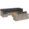 Image de Vidaxl Salon De Jardin Avec Coussins 10 Pcs Gris RÃ©sine TressÃ©e